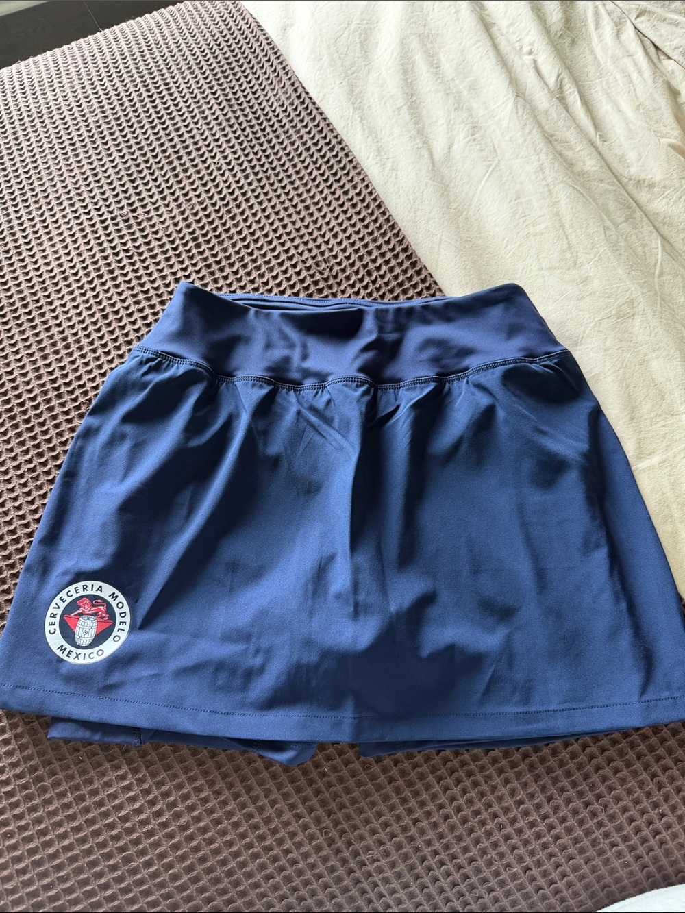 Navy Athletic Mini Skirt with Built-In Shorts